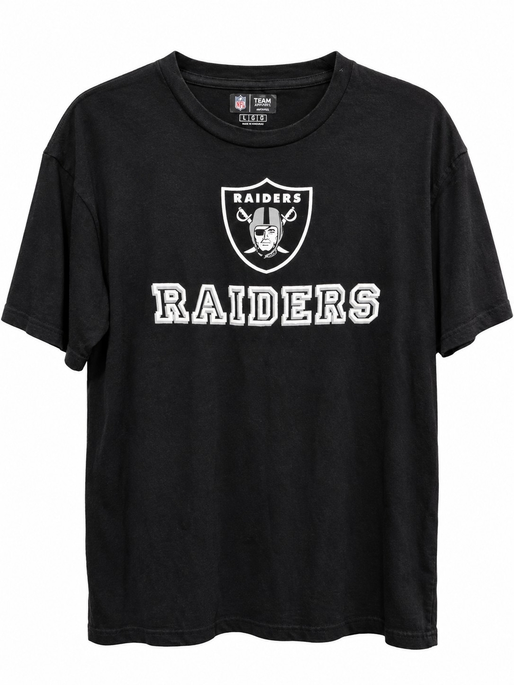 Raiders NFL Team Apparel Men’s L Black Graphic Sleepwear T-Shirt